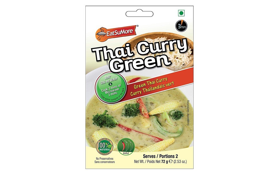 EatSuMore Thai Curry Green    Pack  72 grams